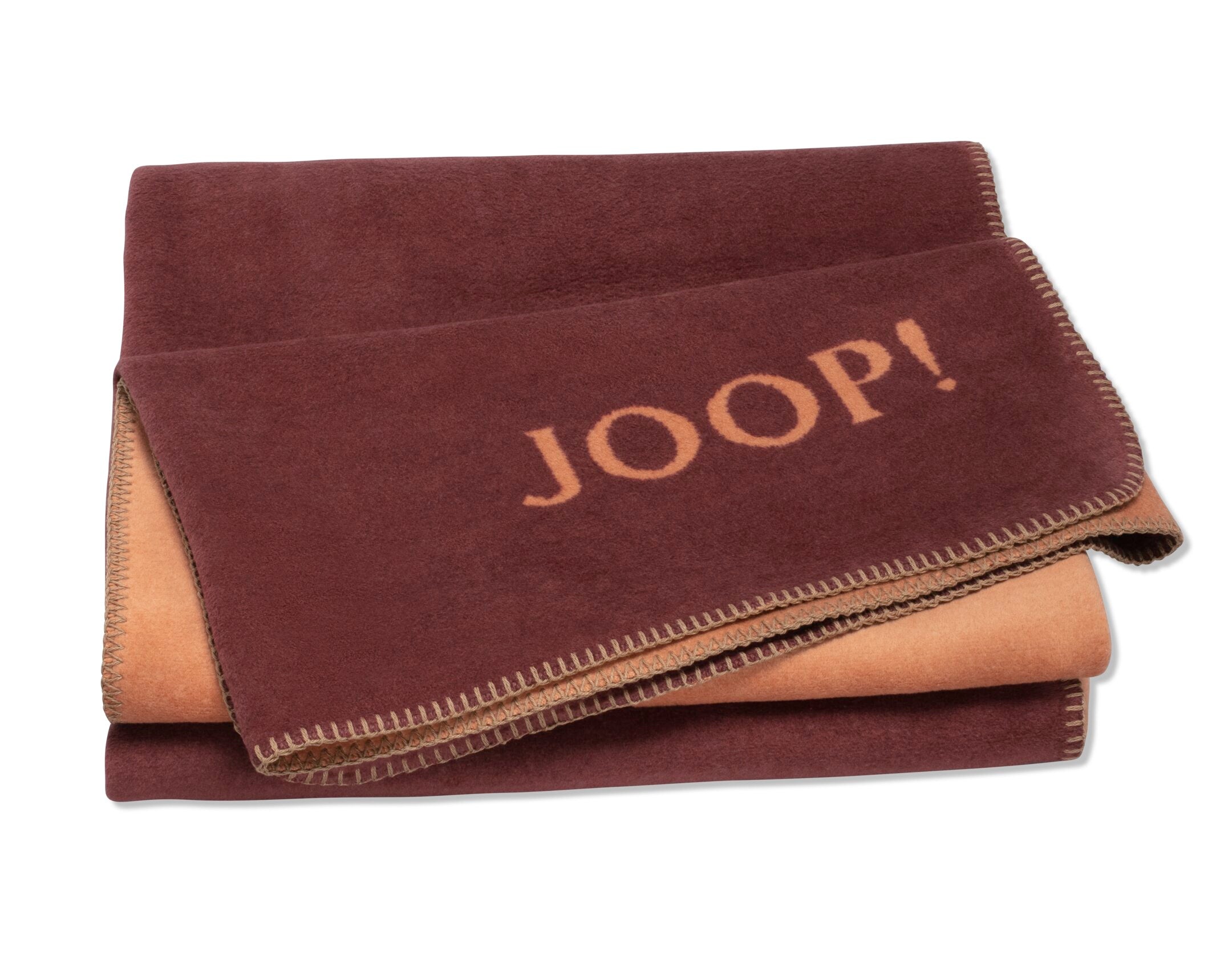 JOOP! UNI-DOUBLEFACE Wohndecke 150x200 cm, Granat-Kupfer