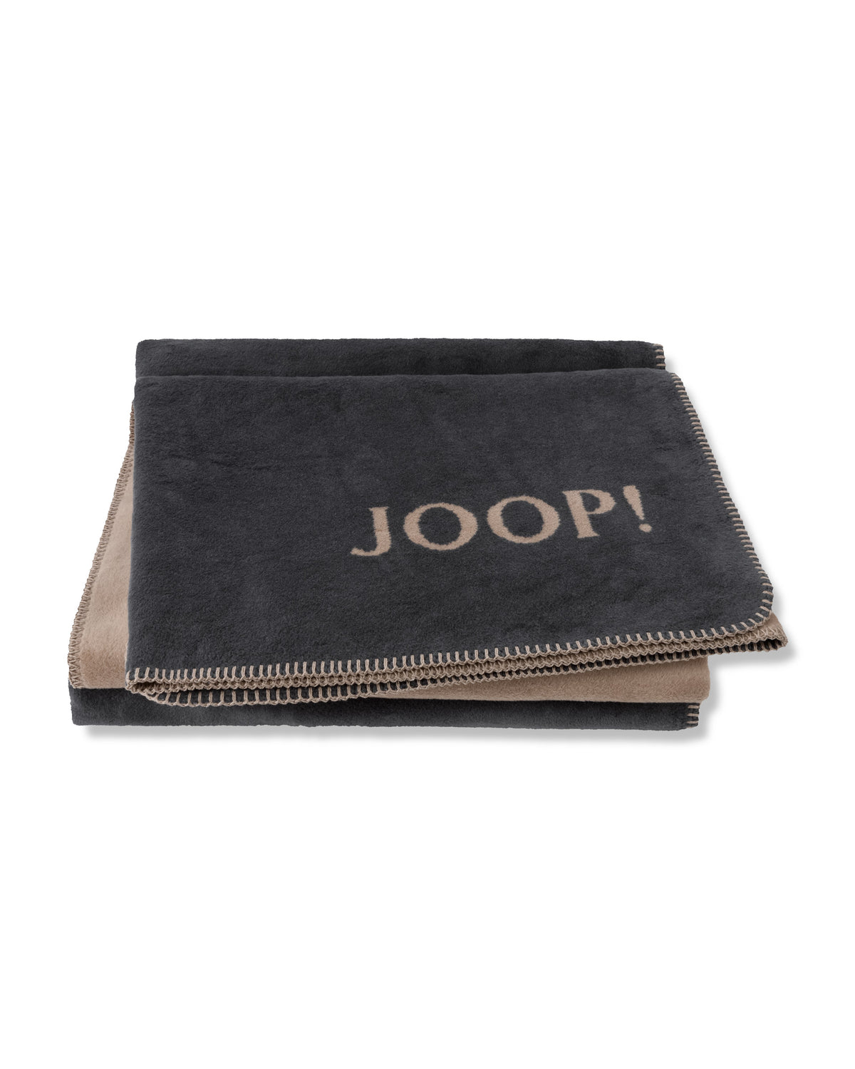 JOOP! UNI-DOUBLEFACE Wohndecke 150x200 cm, Anthrazit-Karamell
