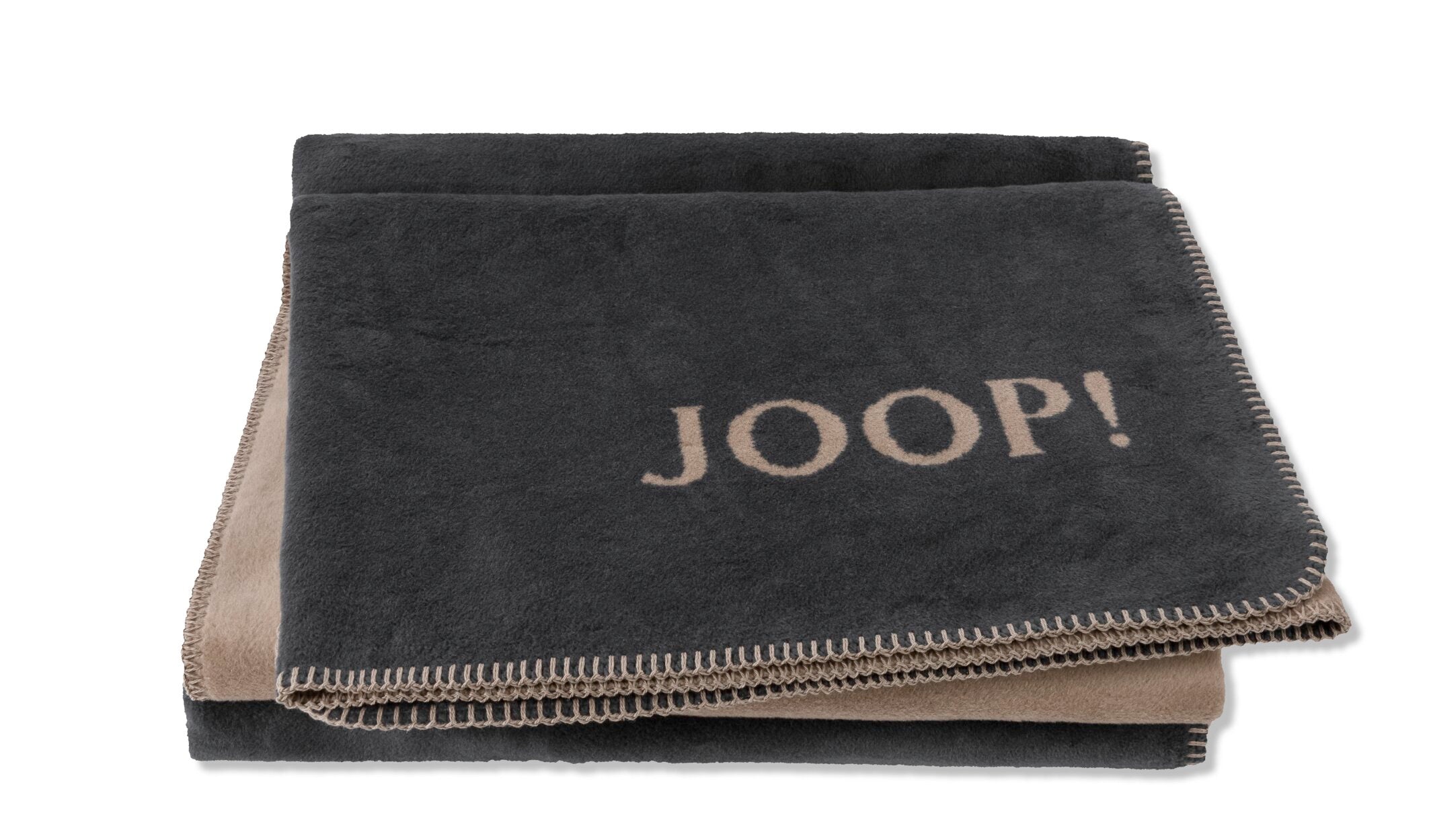 JOOP! UNI-DOUBLEFACE Wohndecke 150x200 cm, Anthrazit-Karamell