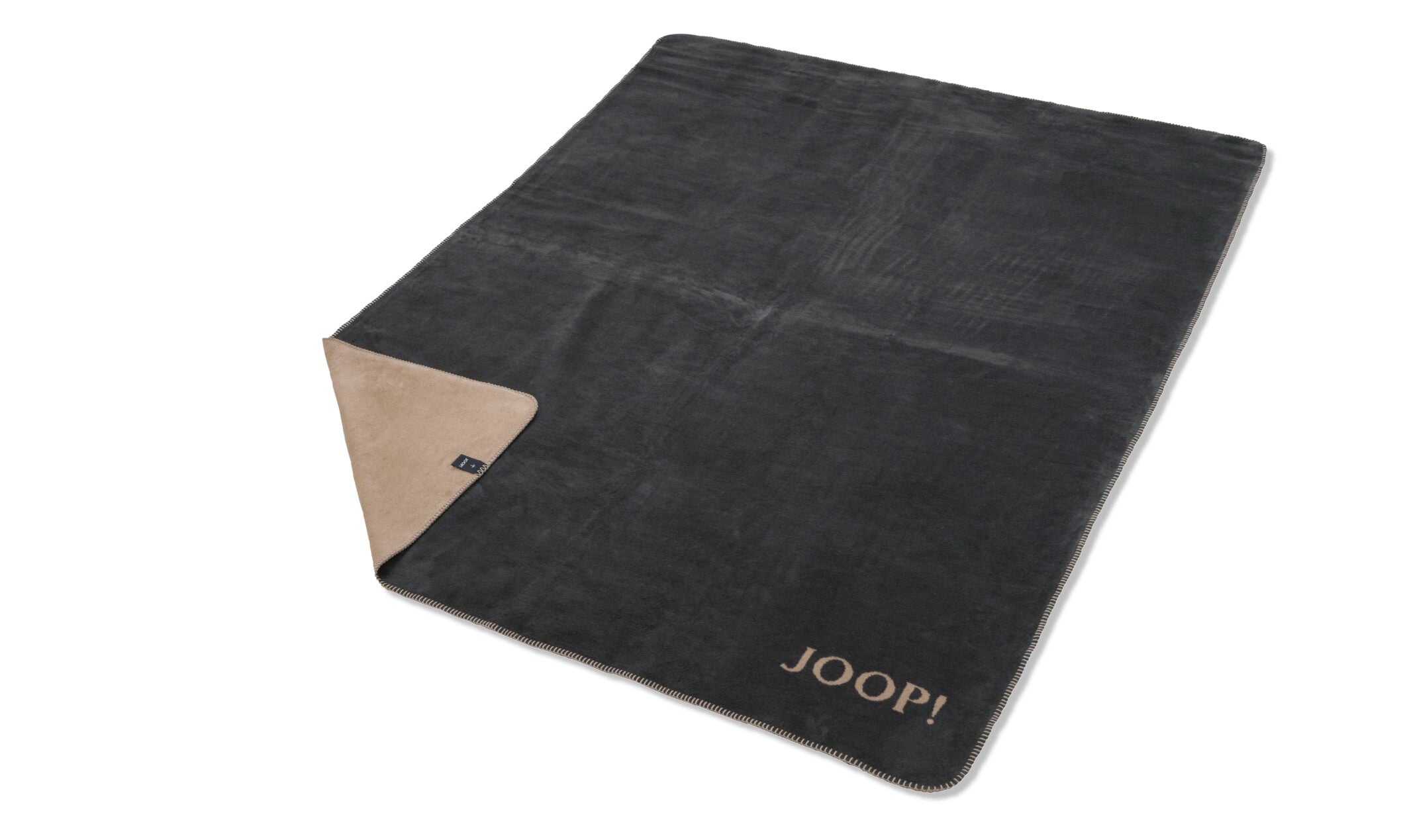 JOOP! UNI-DOUBLEFACE Wohndecke 150x200 cm, Anthrazit-Karamell