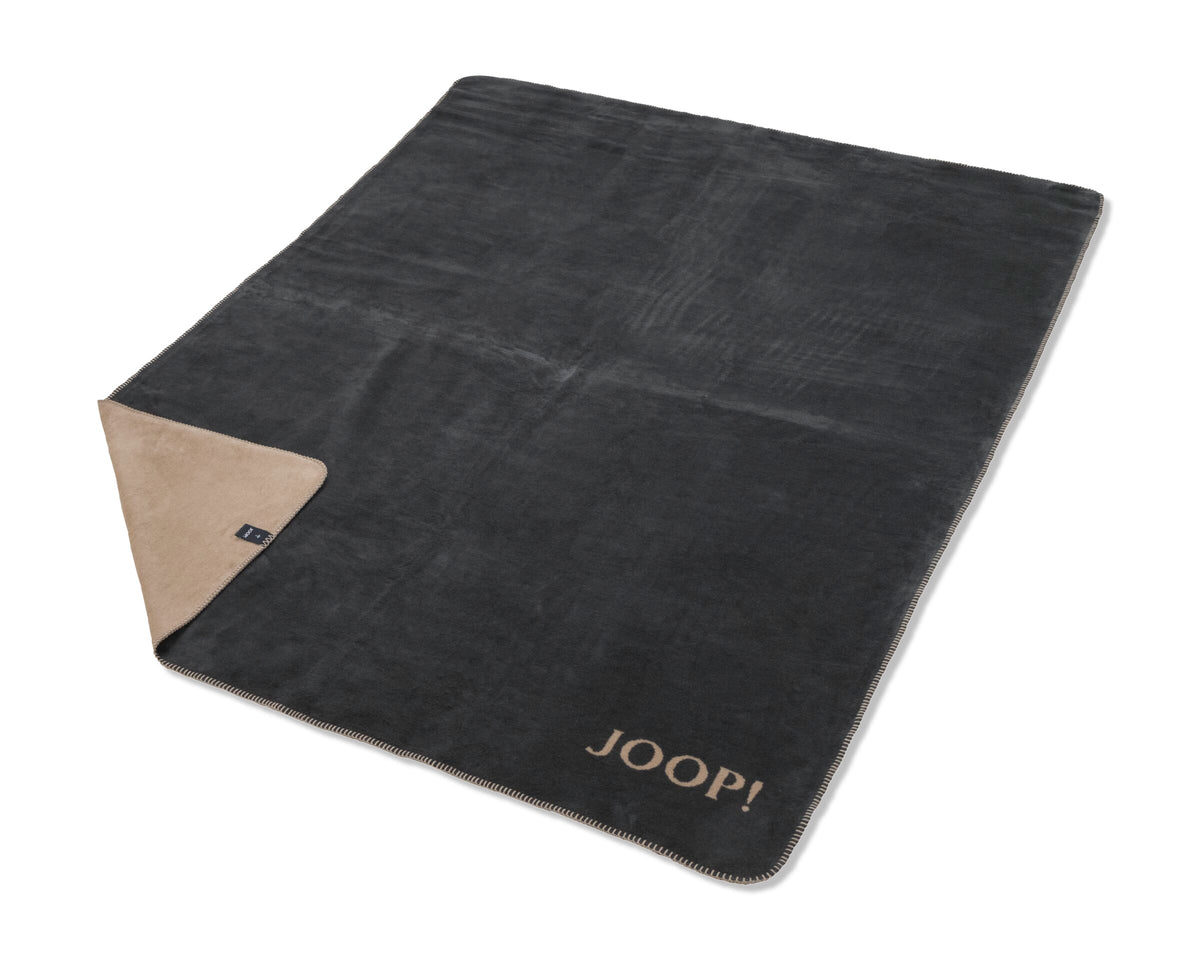 JOOP! UNI-DOUBLEFACE Wohndecke 150x200 cm, Anthrazit-Karamell