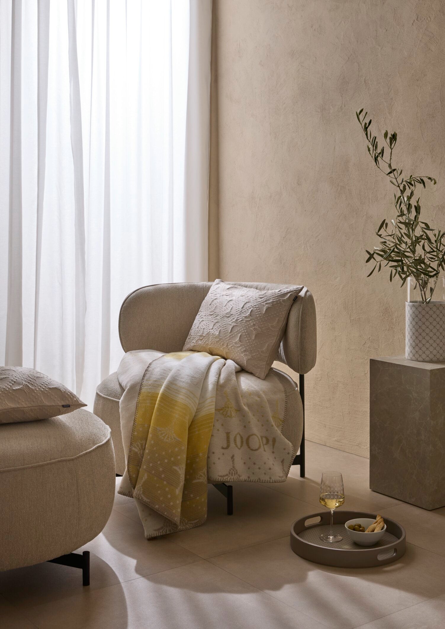 JOOP! CORNFLOWER CHARM Zierkissenhülle 40x60 cm, Natur