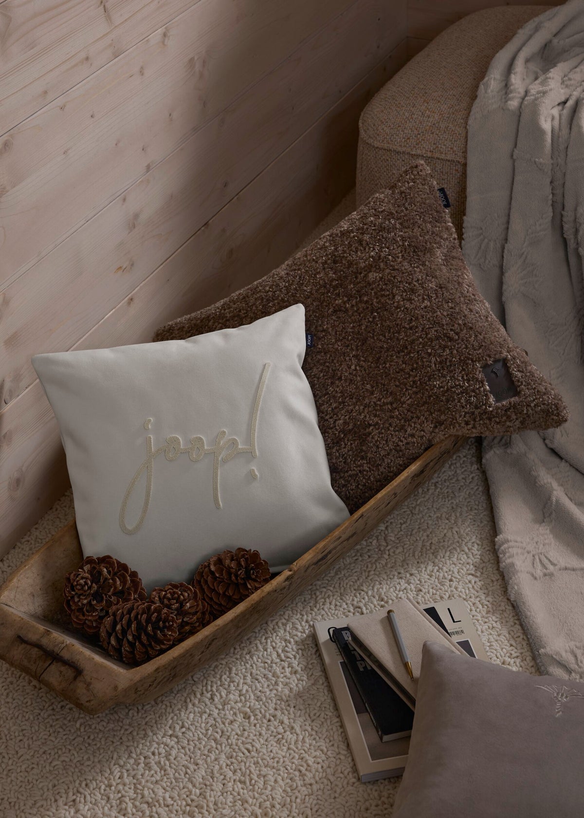 JOOP! CURLY Zierkissenhülle 50x50 cm, Umbra