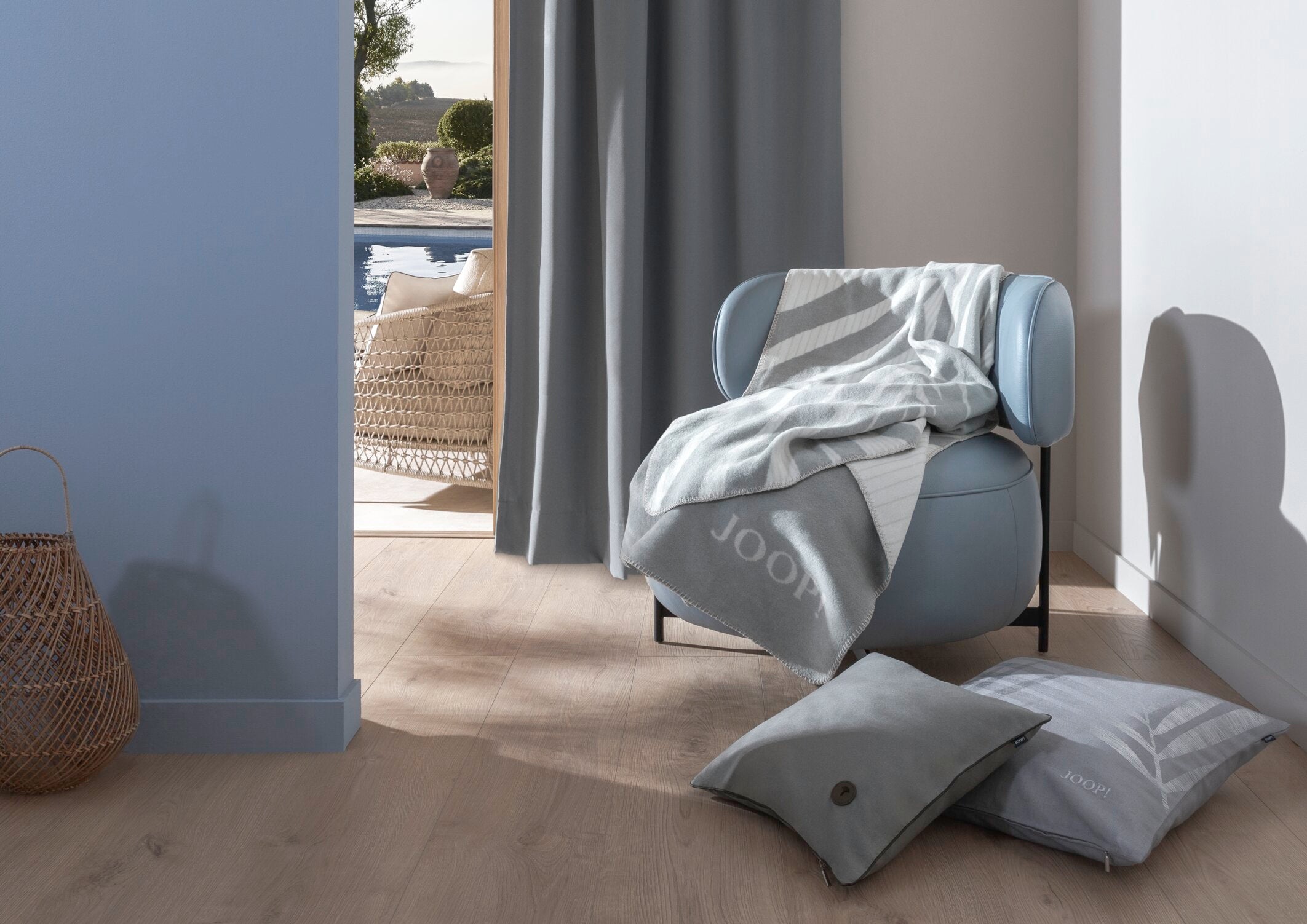 JOOP! FINE-LEAF Zierkissenhülle 50x50 cm, Anthrazit