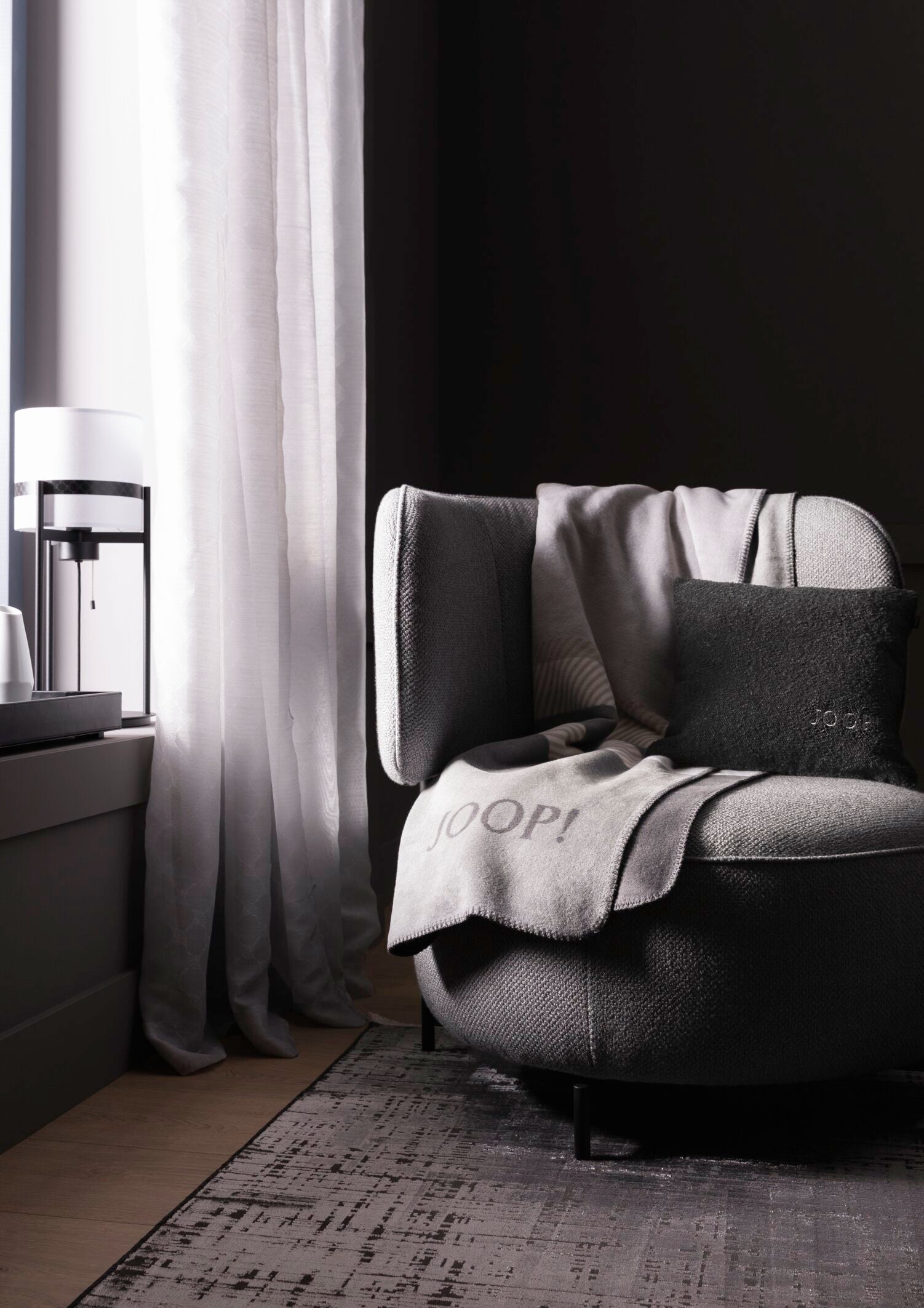 JOOP! TOUCH Zierkissenhülle 40x40 cm, Anthrazit