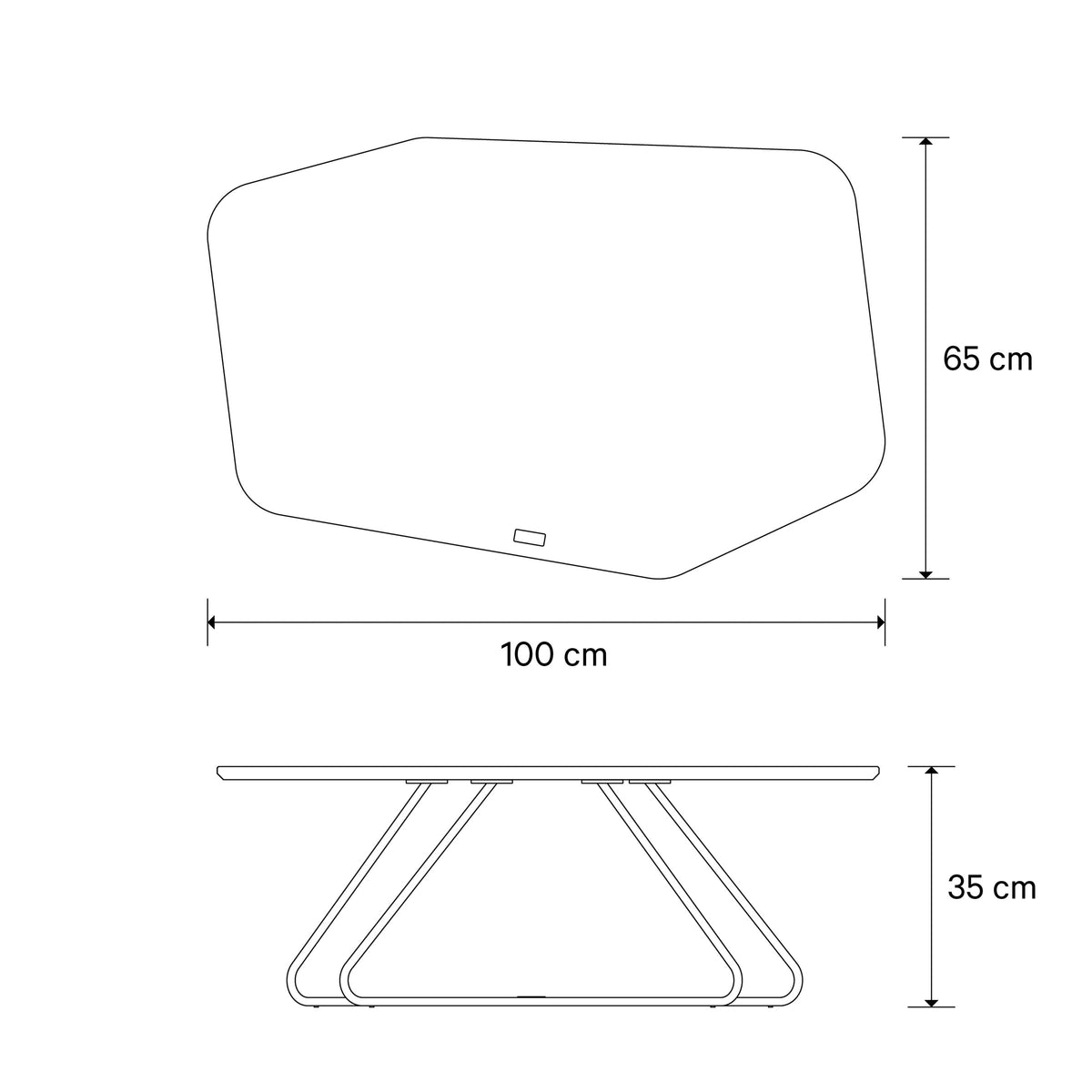 JOOP! STUDIO EDGES Couchtisch mit Rohrgestell, 96x69,2x35 cm