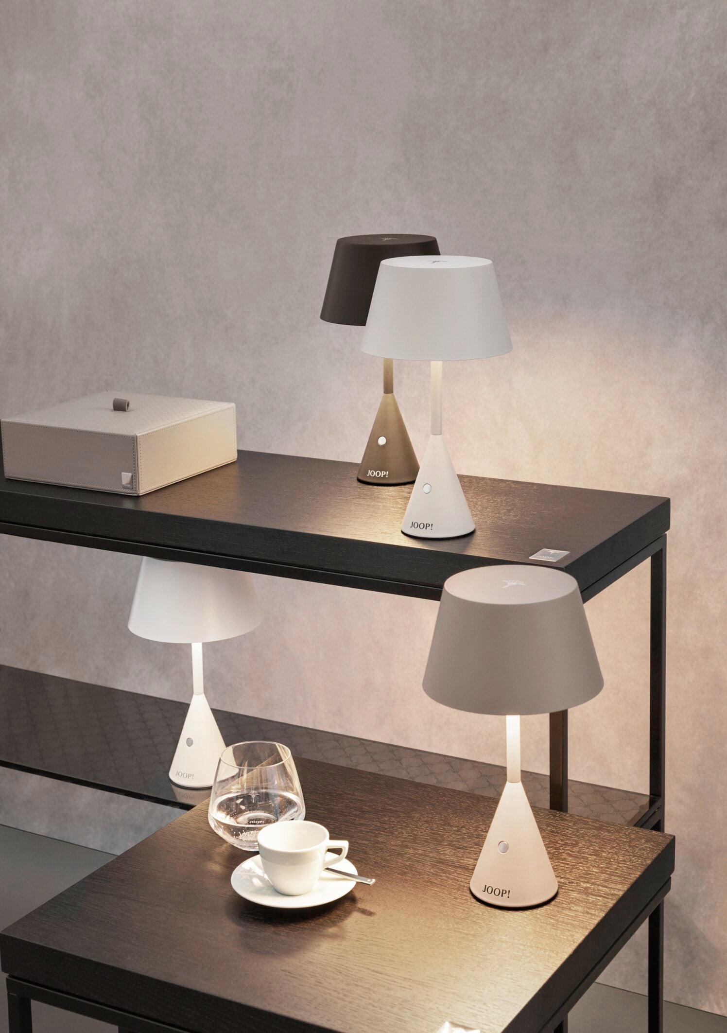 JOOP MOVE LIGHTS LED Akku-Tischleuchte, Grau