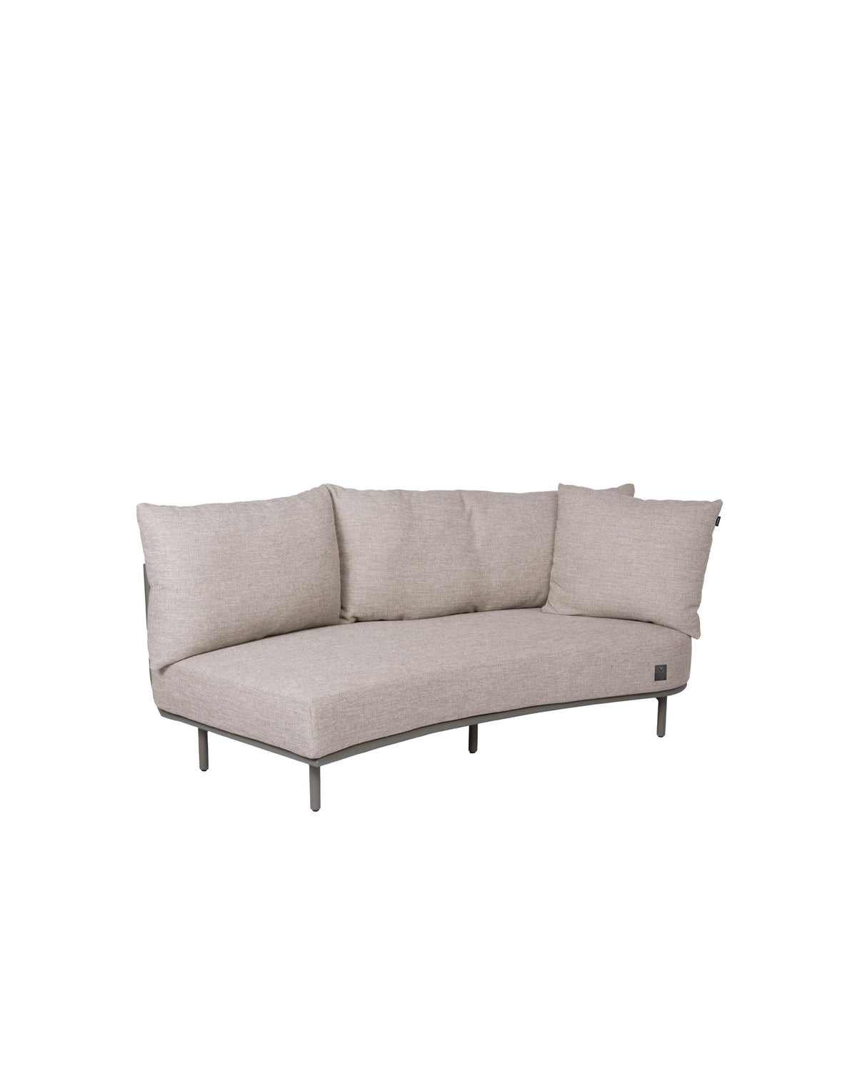 JOOP! ROUND 2 SEATER BENCH LEFT ARM OLIVE WITH 3 CUSHIONS AND PILLOW