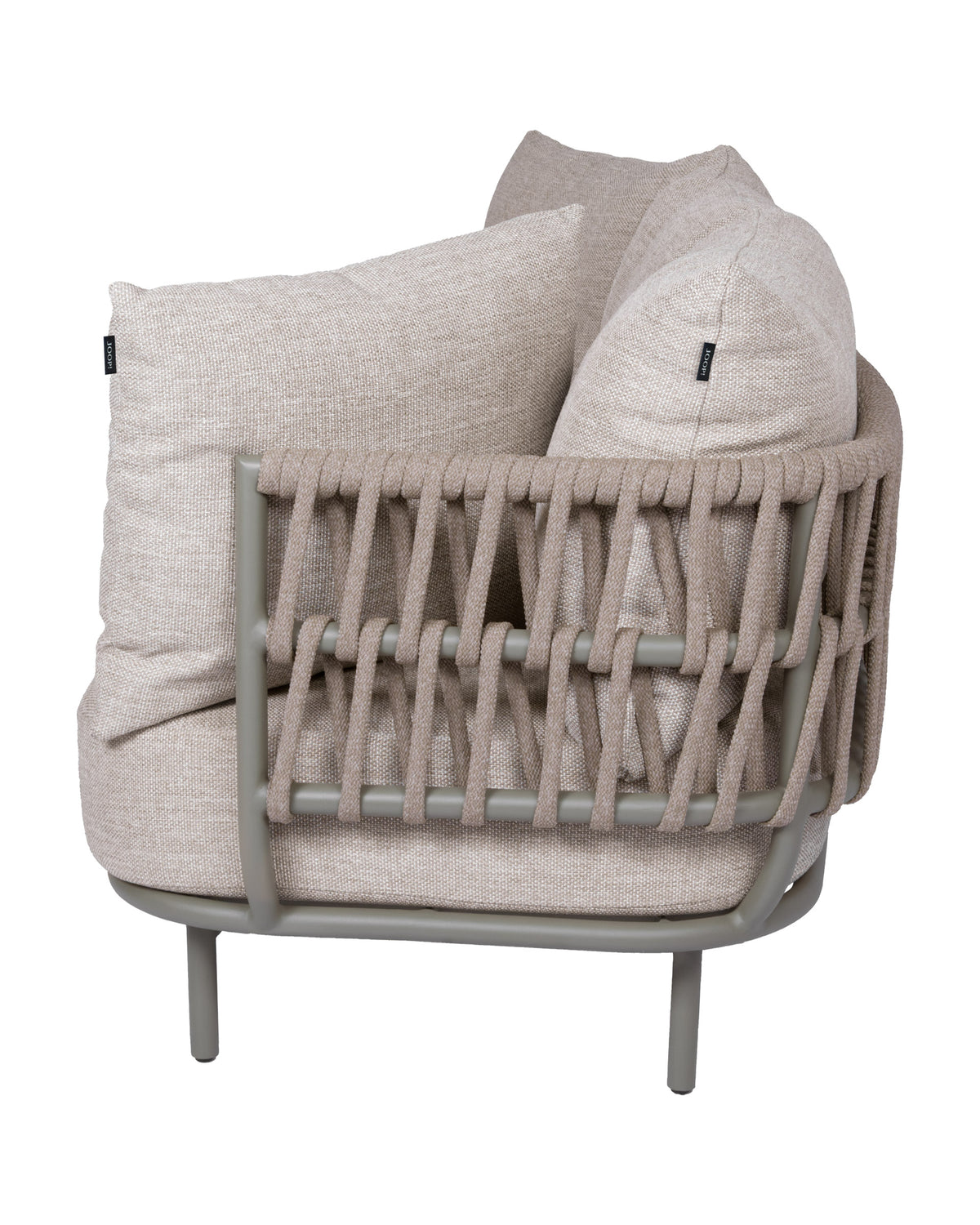 JOOP! ROUND 2 SEATER BENCH LEFT ARM OLIVE WITH 3 CUSHIONS AND PILLOW
