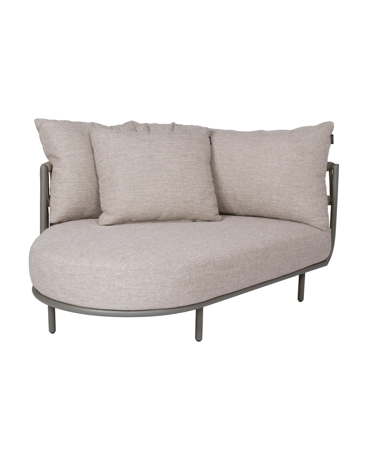 JOOP! ROUND CHAISE LONGUE RIGHT ARM OLIVE WITH 3 CUSHIONS AND PILLOW
